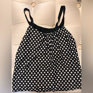 Black and White Polka Tankini Top